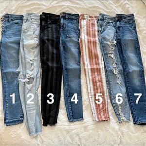 Bundle of SEVEN American Eagles Jeggings